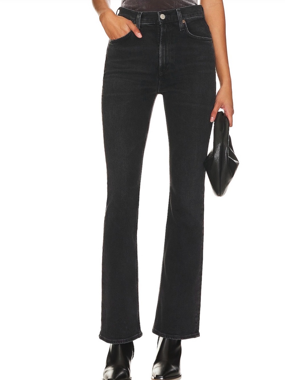 Agolde Nico Black High-Rise Bootcut Women's Jeans